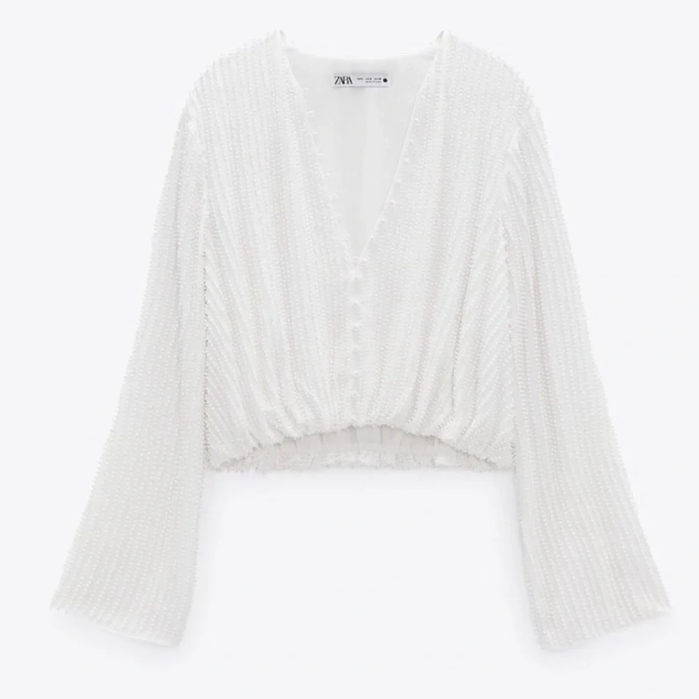 Zara Cream Textured Blouse
